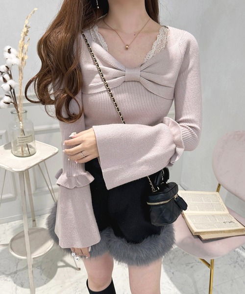 「apres jour」 長袖ニット X-LARGE ライトグレー レディース_画像7