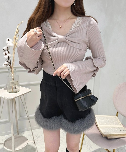 「apres jour」 長袖ニット X-LARGE ライトグレー レディース_画像9