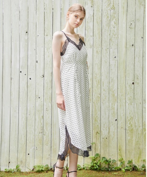 ERADIE（エラディエ） ワンピース Print shiffon lace trim Cami Long