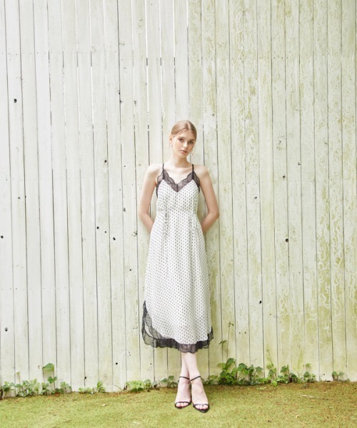 ERADIE（エラディエ） ワンピース Print shiffon lace trim Cami Long
