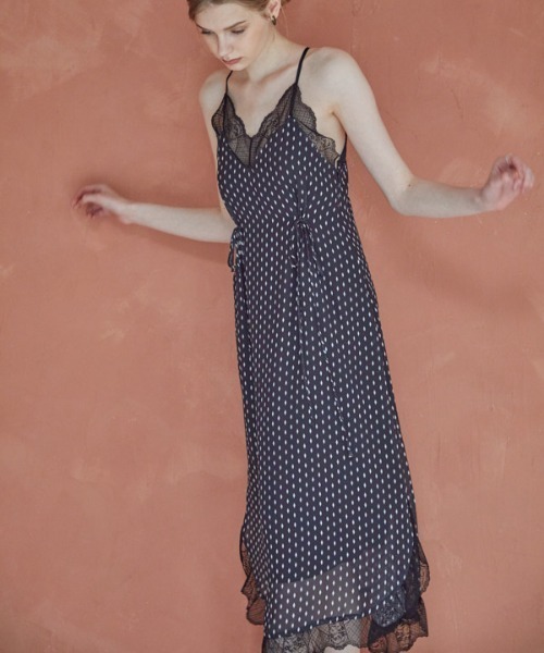 ERADIE（エラディエ） ワンピース Print shiffon lace trim Cami Long