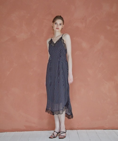 ERADIE（エラディエ） ワンピース Print shiffon lace trim Cami Long