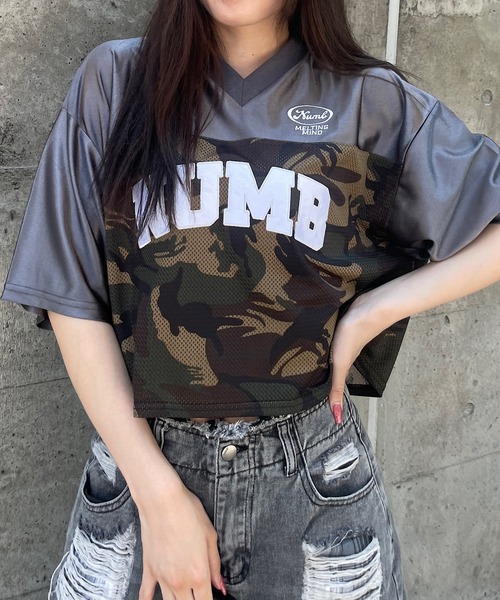 tシャツ カモフラージュ柄メッシュユニフォームTシャツ レディース