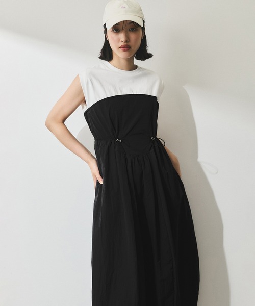美品✨アダムエロペ　23ssドッキングフレアーワンピース ロング ADAM ET ROPE' ワンピース 「WEB限定」・「定番」ベアレイヤード