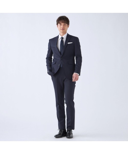 【美品】SUIT SELECT メンズスーツ A4 ネイビー 紺 薄手 春夏 SUIT SELECT 「SUIT SELECT」 スーツ A4 ネイビー メンズ