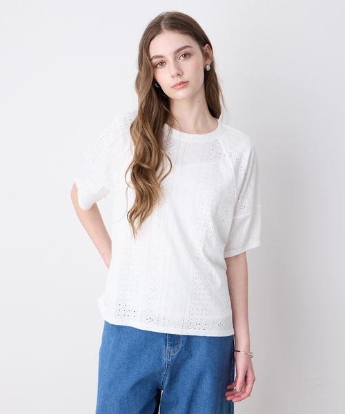 LE SOUK HOLIDAY tシャツ カットレースランタンスリーブプル