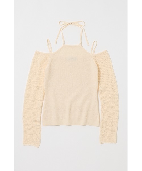 ニット セーター OPEN SHOULDER HALTER ニットトップス レディース