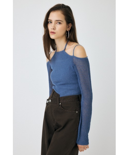 OPEN-SHOULDER ニット トップス MOUSSY | OPEN SHOULDER HALTER ニットトップス (ニット ) |SHEL'TTER