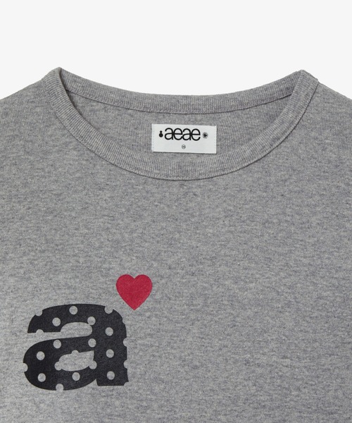 まあ　9/4 aeae DOT T-SHIRTS グレー　Lサイズ aeae tシャツ DOT SMALL LETTER L/S レディース メンズ : ZOZOTOWN