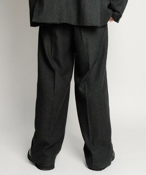 Subciety（サブサエティ） スラックス Herringbone side zip wide