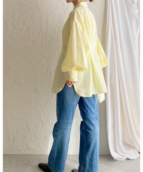 She's Closet ブラウス シャツ 長袖オーバーサイズ ウエストタック