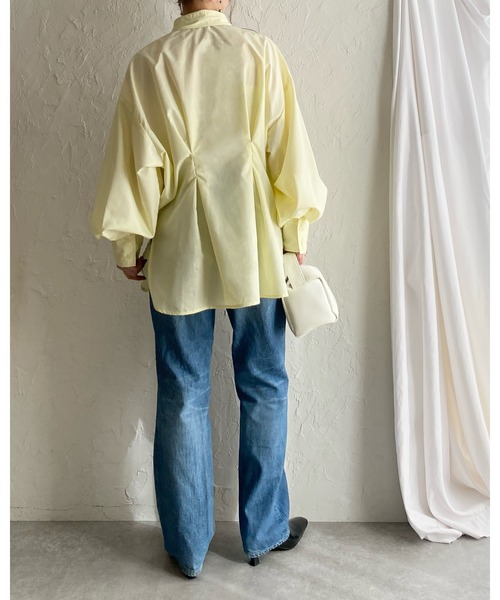 She's Closet ブラウス シャツ 長袖オーバーサイズ ウエストタック