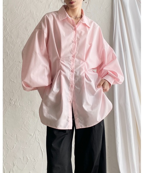 She's Closet ブラウス シャツ 長袖オーバーサイズ ウエストタック