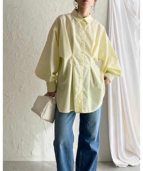 She's Closet ブラウス シャツ 長袖オーバーサイズ ウエストタック
