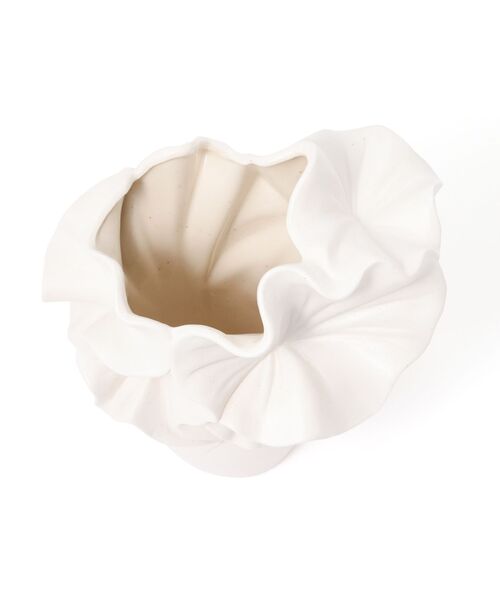 Francfranc（フランフラン） 花瓶 セラミック ラッフル フラワーベース