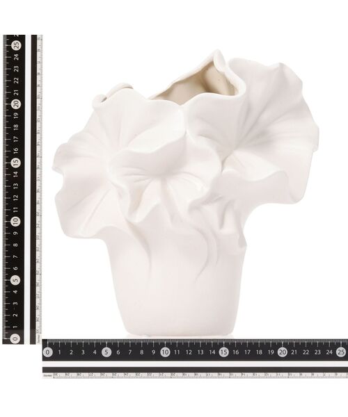 Francfranc（フランフラン） 花瓶 セラミック ラッフル フラワーベース