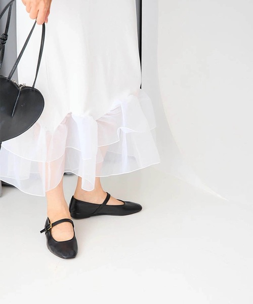 Myu（ミュー） ワンピース 裾シアーフリル ストレッチワンピース