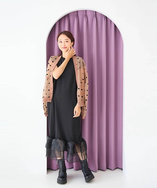 Myu（ミュー） ワンピース 裾シアーフリル ストレッチワンピース