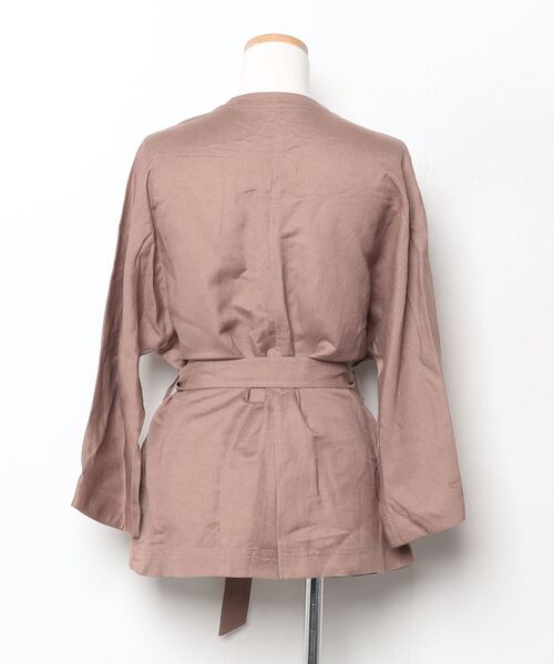 ✨SHIPS ブラウン ノーカラー 両面ジャケット SHIPS（シップス） ノーカラージャケット - ブラウン レディース