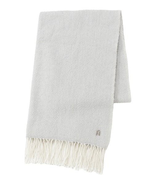FURLA(フルラ)　アルパカ・ウール　大判マフラー・ストール　ホワイト系 FURLA（フルラ） マフラー ストール マフラー アルパカ混 ”ラメ入り
