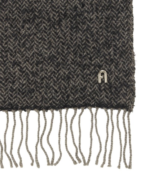 新品　FURLA 大判　アルパカ混　ボリュームマフラー　ストール　ロング　黒 FURLA（フルラ） マフラー ストール ボリュームマフラー アルパカ