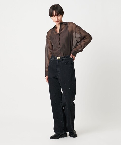 UNITED ARROWS ブラウス シャツ シアー -ウォッシャブル