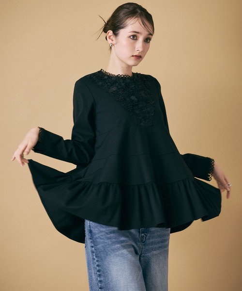 Audie a Muses（オーディア ミューズ） ブラウス シャツ 胸元フラワー