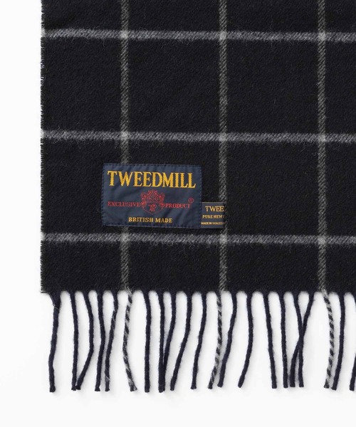 新品未使用★ツイードミル ラムズウールストール ブラックスチュワート TWEEDMILL - 新品未使用☆ツイードミル ラムズウールストール ブラック