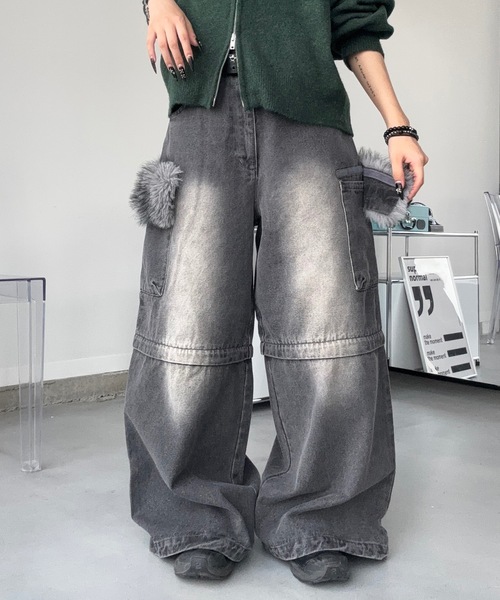 MandO（エムオー） ワイドパンツ ジーンズ 4WAYファーヴィンテージ