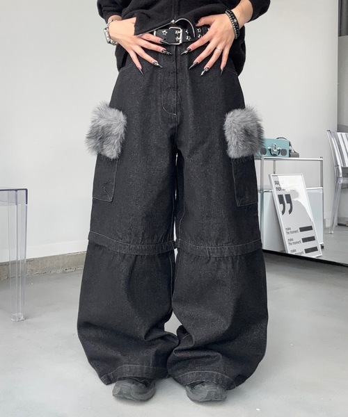 MandO（エムオー） ワイドパンツ ジーンズ 4WAYファーヴィンテージ