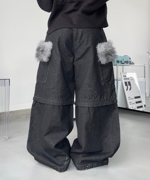 MandO（エムオー） ワイドパンツ ジーンズ 4WAYファーヴィンテージ