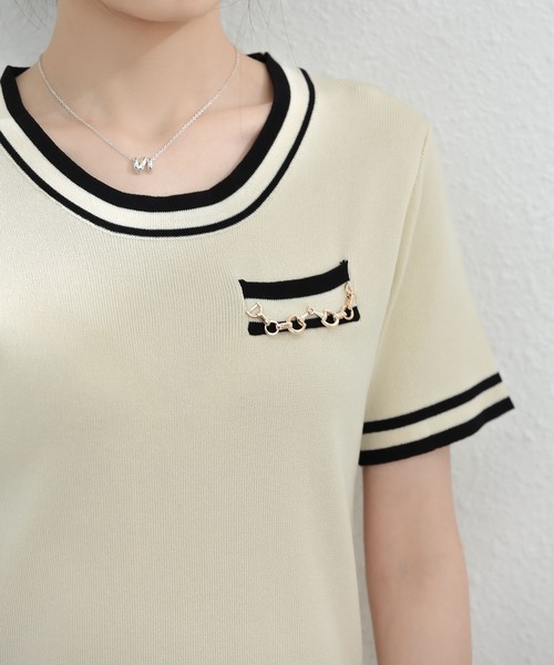 「MAISON DE THERESE」 半袖ワンピース S ベージュ レディース_画像4