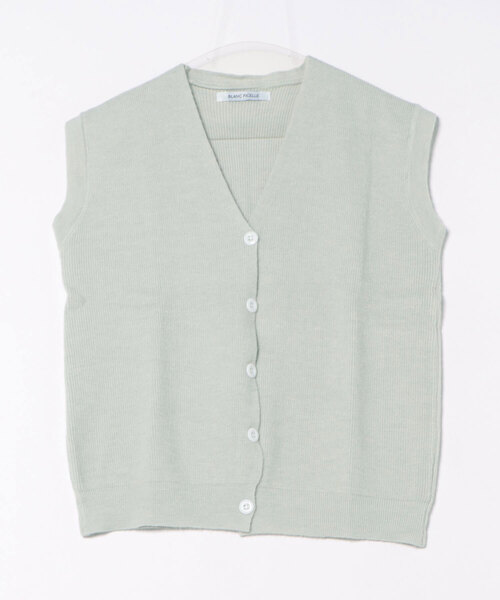 BLANC FICELLE ベスト ジレ ニット ジレ カーデベスト レディース