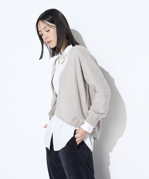 ギャバジン K．T（Gabardine K．T）/ストレッチモール マシュマロニットショートカーディガン Gabardine K.T（ギャバジンK.T） カーディガン ストレッチモール