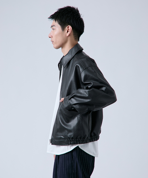 OSKR 革ジャン ライダース OSKR別注 シンセティックレザーショート