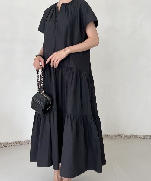 「FAVORITO」 半袖ワンピース F ブラック レディース_画像7