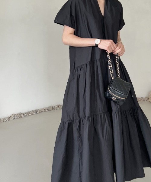 「FAVORITO」 半袖ワンピース F ブラック レディース_画像9