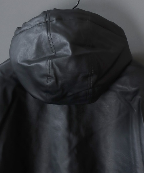 SITRY（シトリー） ブルゾン アウター Synthetic Leather Zip Hoodie