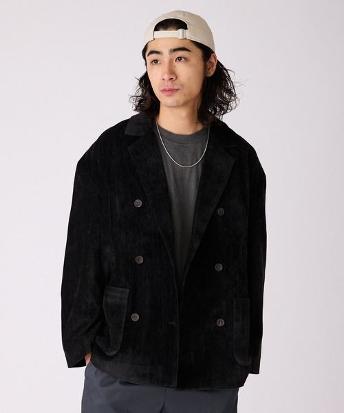 ブランク blank 総柄 ベロア ダブル ジャケット 0 ブランク blank 総柄 ベロア ダブル ジャケット 0 ブランク blank 総柄
