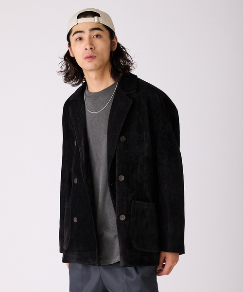 ALL RUNS ジャケット テーラードジャケット ベロア生地 ダブル