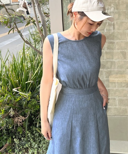 「Futier land」 ノースリーブワンピース MEDIUM イエロー レディース_画像6