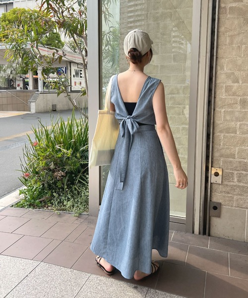 「Futier land」 ノースリーブワンピース MEDIUM イエロー レディース_画像7