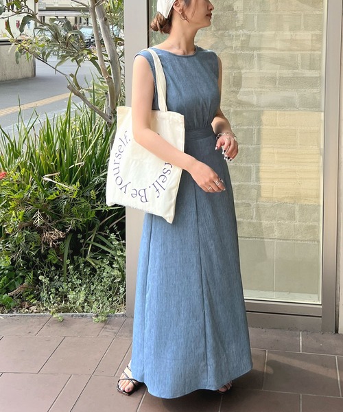 「Futier land」 ノースリーブワンピース MEDIUM イエロー レディース_画像8