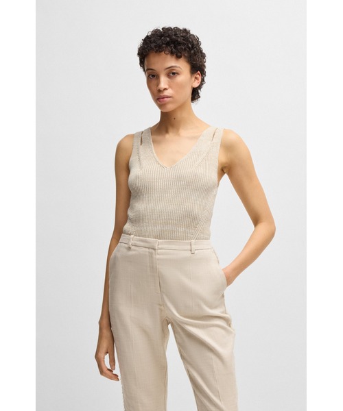 BOSS（HUGO BOSS） tシャツ ノースリーブ ニットトップス Vネック