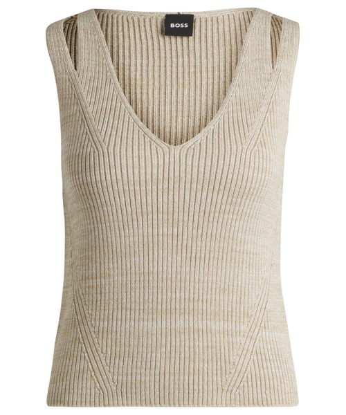 BOSS（HUGO BOSS） tシャツ ノースリーブ ニットトップス Vネック