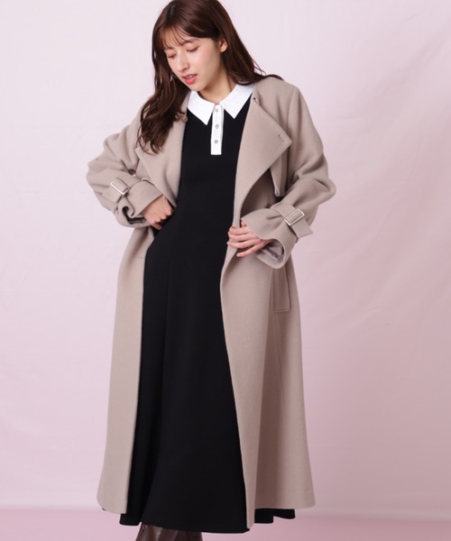 JILL by JILL STUART ノーカラードレストレンチコート JILL by JILL STUART（ジルバイジルスチュアート） ノーカラーコート