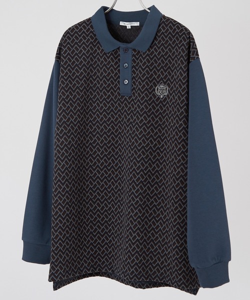 「improves」 長袖ポロシャツ MEDIUM ブラック メンズ_画像2