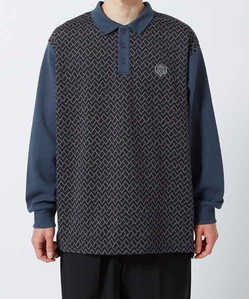 「improves」 長袖ポロシャツ MEDIUM ブラック メンズ_画像8