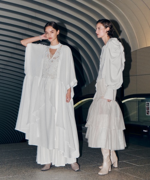 「LA BELLE ETUDE」 7分袖ワンピース FREE ホワイト レディース_画像2