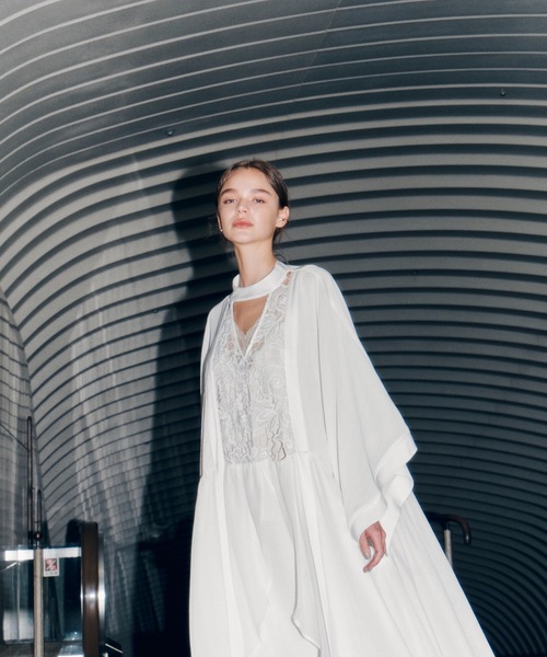 「LA BELLE ETUDE」 7分袖ワンピース FREE ホワイト レディース_画像8